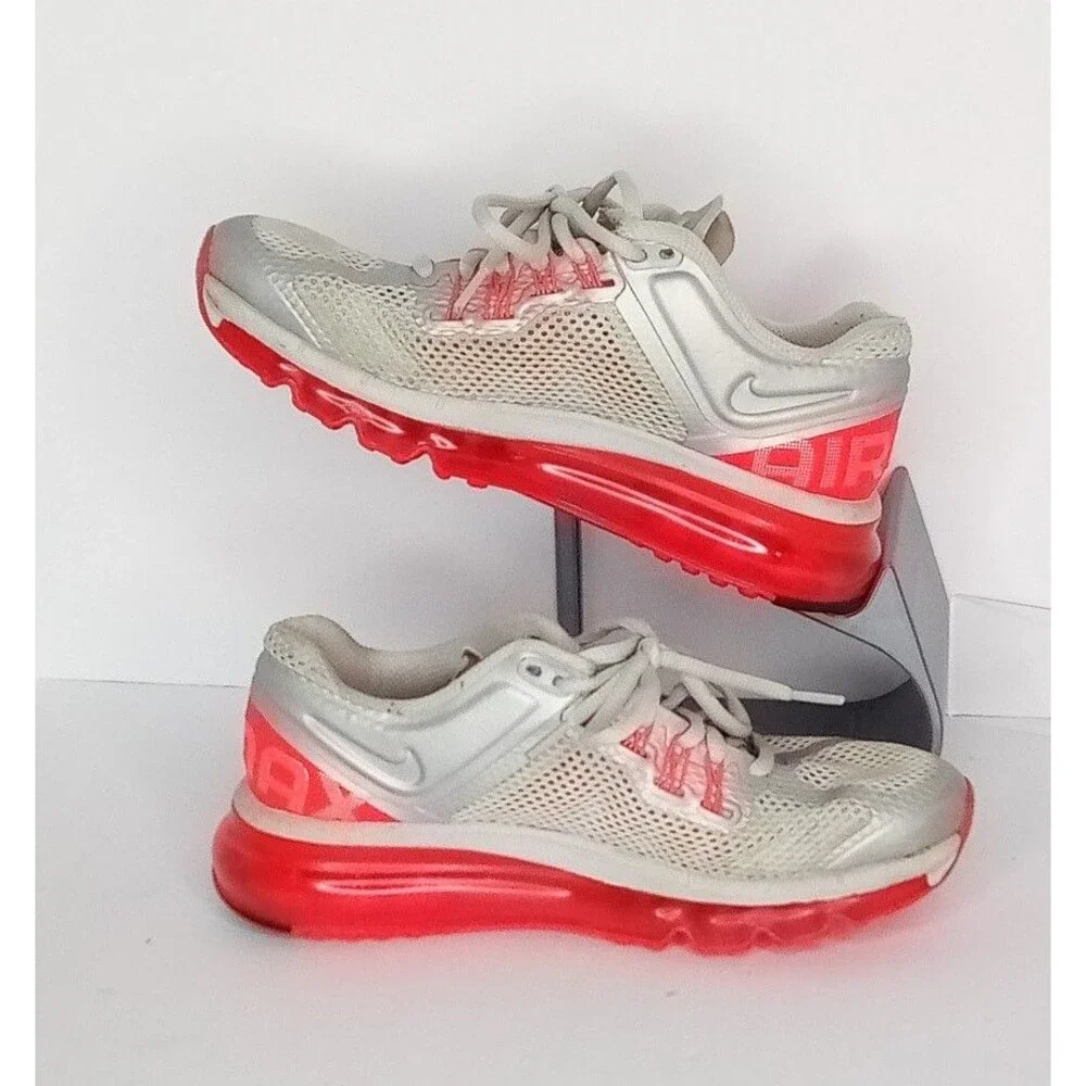 Nike Air Max 2013 Running Shoes Womens Size 6 Grey Orange 555363-008 Sneakers Eu